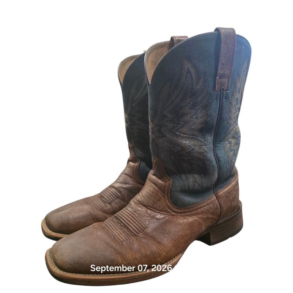 Ariat Valor Ultra 10034080 Men’s 11.5 EE Wide Leather Western Cowboy Boots READ